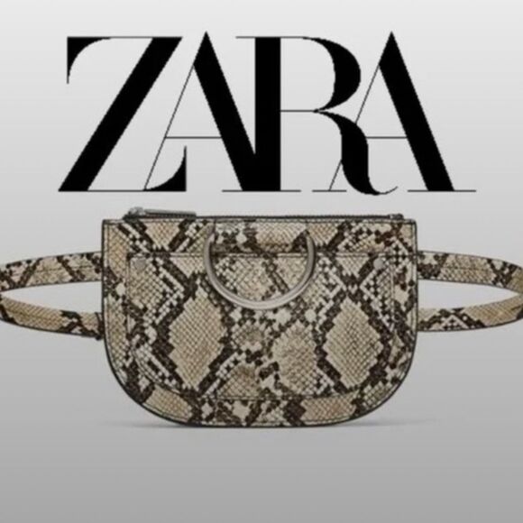 Zara Trafaluc Snakeskin Print Belt Bag - Picture 2 of 10